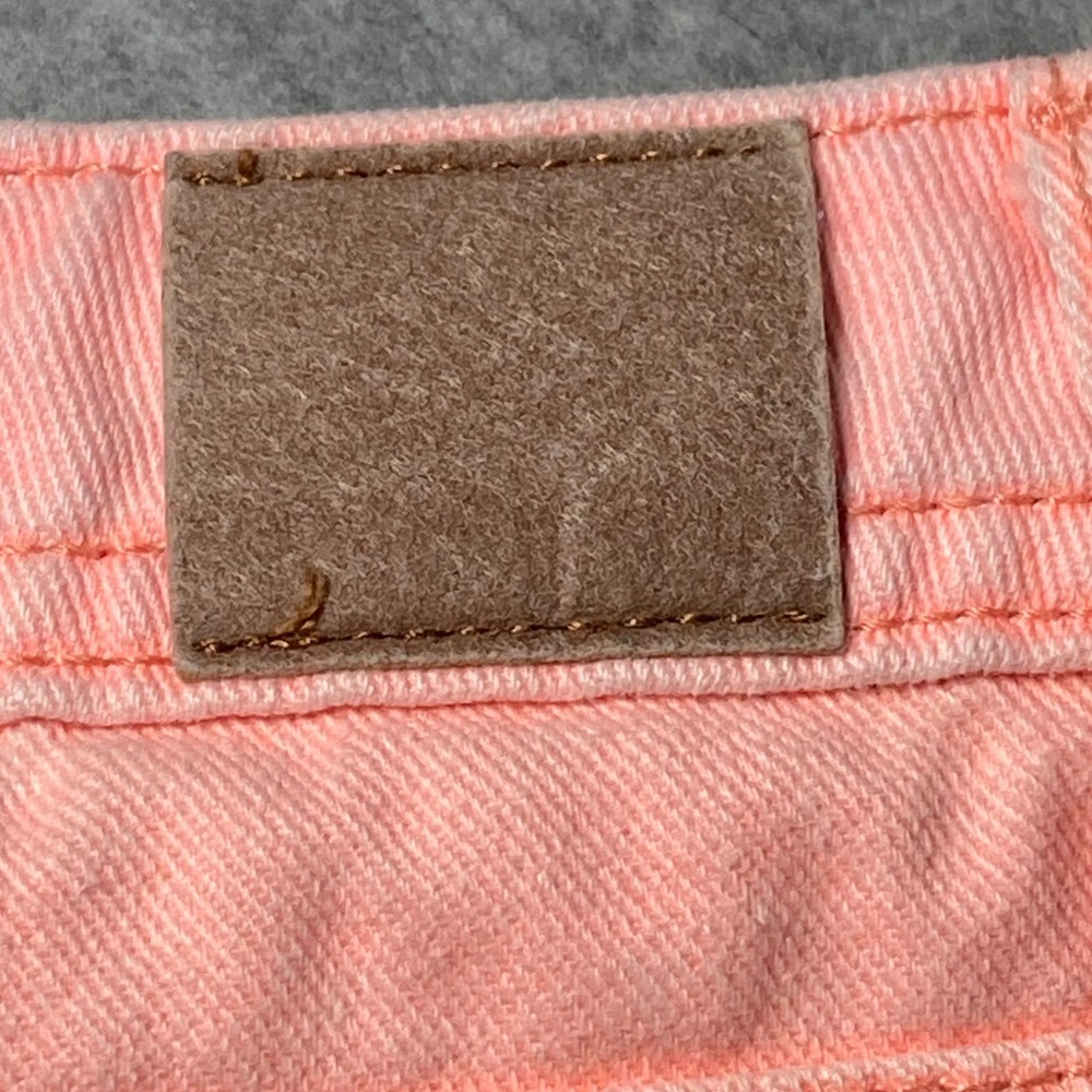 Justice Denim Shorts Girls Size 12.5 Pastel Peach Pink Summer Casual EUC - Picture 9 of 9